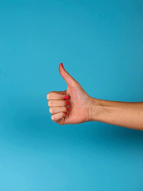 thumbs-up value judgement