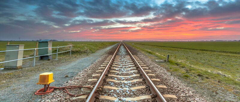 Eternal railroad perspective under fantastic sky the never-ending lesson preparation