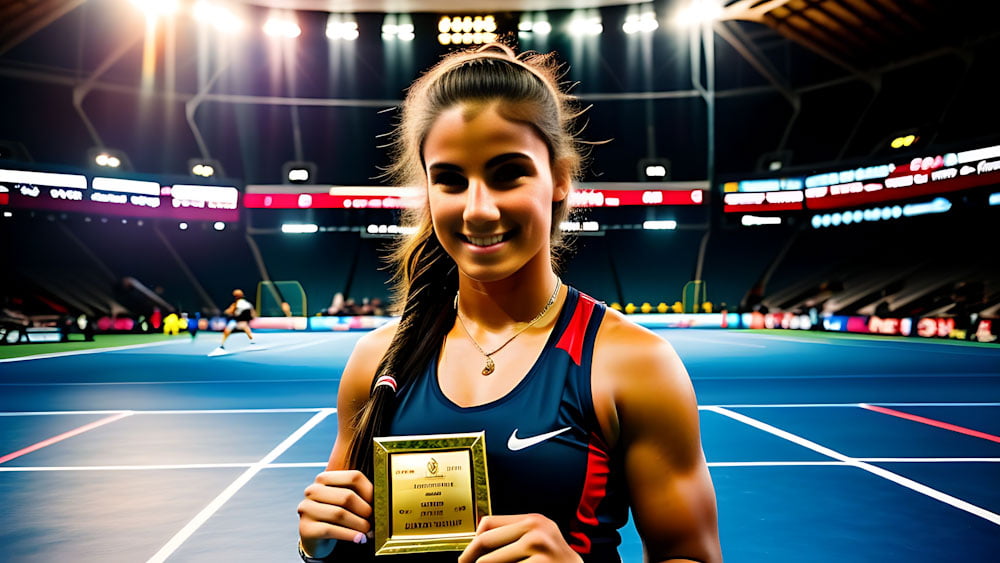 sports athlete receiving award