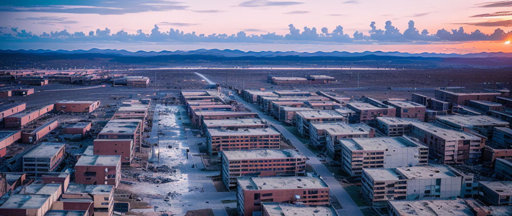 dystopian landscape post-war
